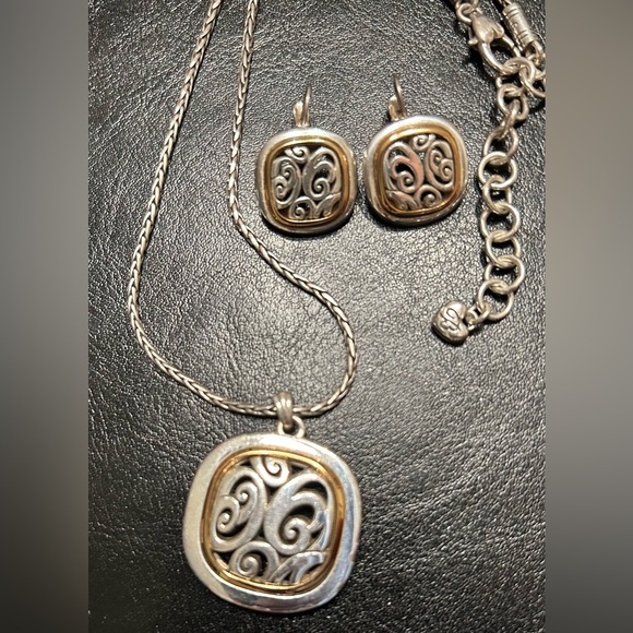 Brighton Spin Master Two-tone Necklace and Earrings Set - Picture 2 of 2